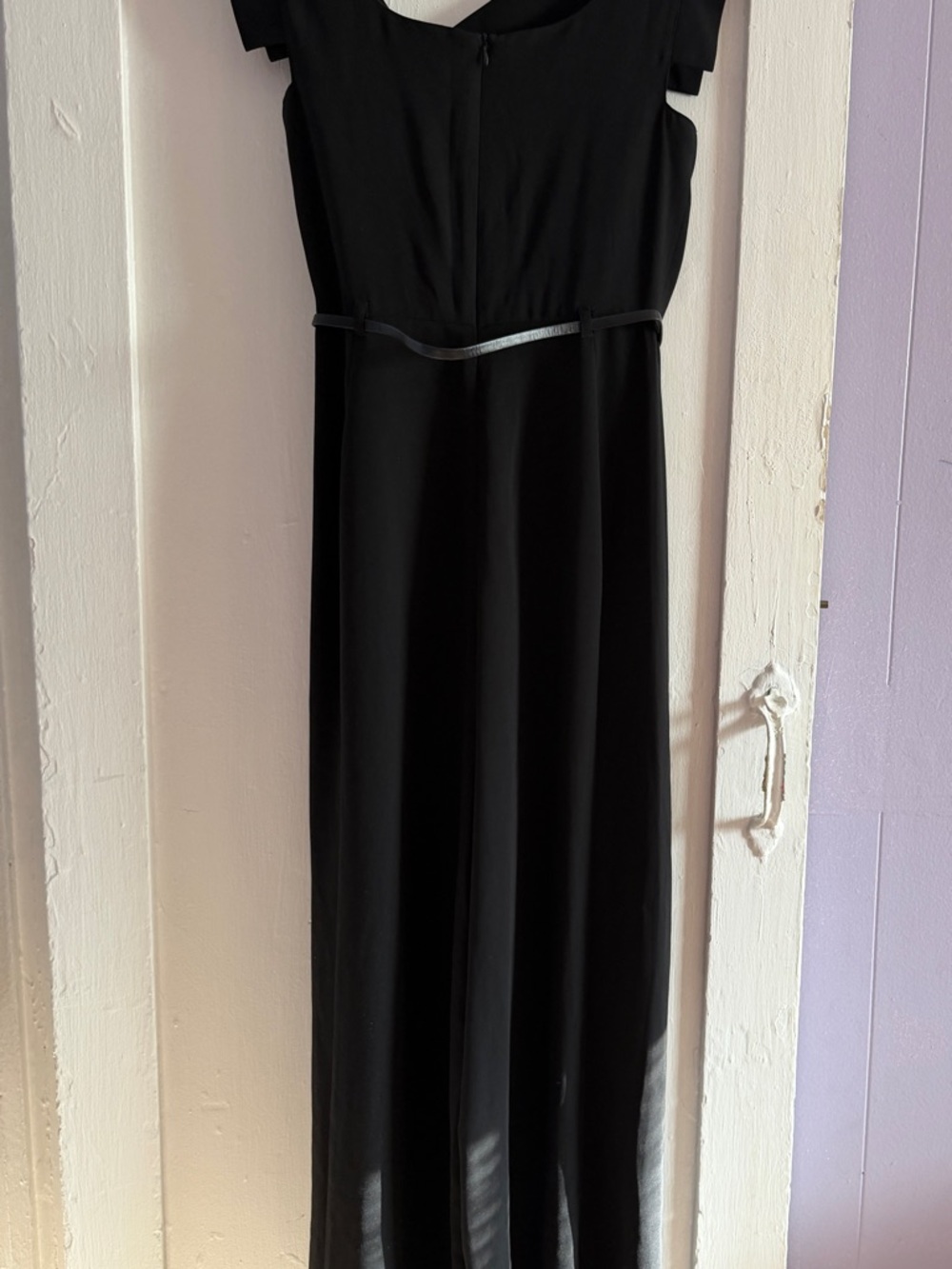 VENUS Black Jumpsuit with Slim Waist Detail